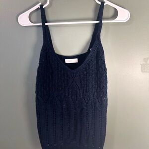 LC Lauren Conrad Deep Blue Textured Knit Top